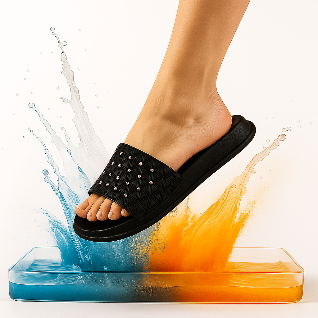 ARTICLE:E-1-GIRL SLIPPER-Texla CoverUp – Bold Comfort Studded Slippers (Midnight Blue)