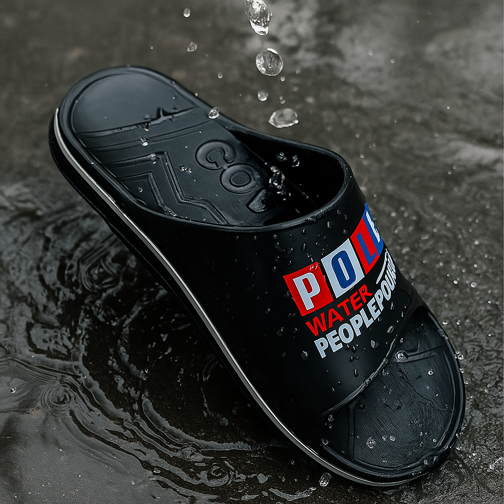 ARTICLE:903-POLO Slide SLIPPER – Water Resistant “People Power” Edition-coverupfootwear