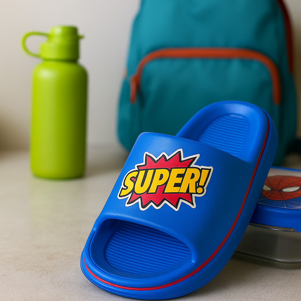 KIDS ARTICLE:G-12-SUPER! Kids' Slipper – Fun, Bright & Comfy for Everyday Adventures-COVERUPFOOTWEAR
