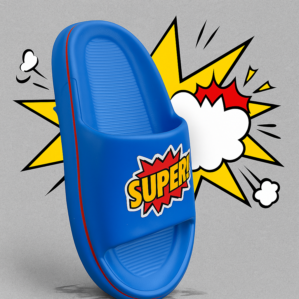 KIDS ARTICLE:G-12-SUPER! Kids' Slipper – Fun, Bright & Comfy for Everyday Adventures-COVERUPFOOTWEAR