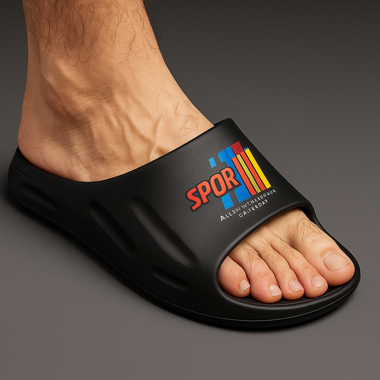 ARTICLE:K-1-SPORT Grey Tech Slide Slipper – Ultra Comfort Edition – Coverupfootwear