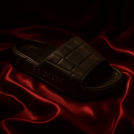 ARTICLE:M-1-BALMAIN Signature Slide – Black Monogram Comfort-coverupfootwear