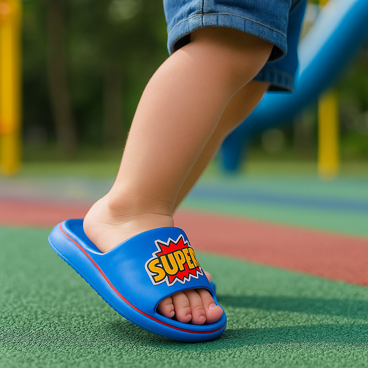 KIDS ARTICLE:G-12-SUPER! Kids' Slipper – Fun, Bright & Comfy for Everyday Adventures-COVERUPFOOTWEAR